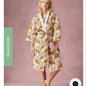 Printfresh Reversible Quilted Robe NWOT leopard print organic handmade